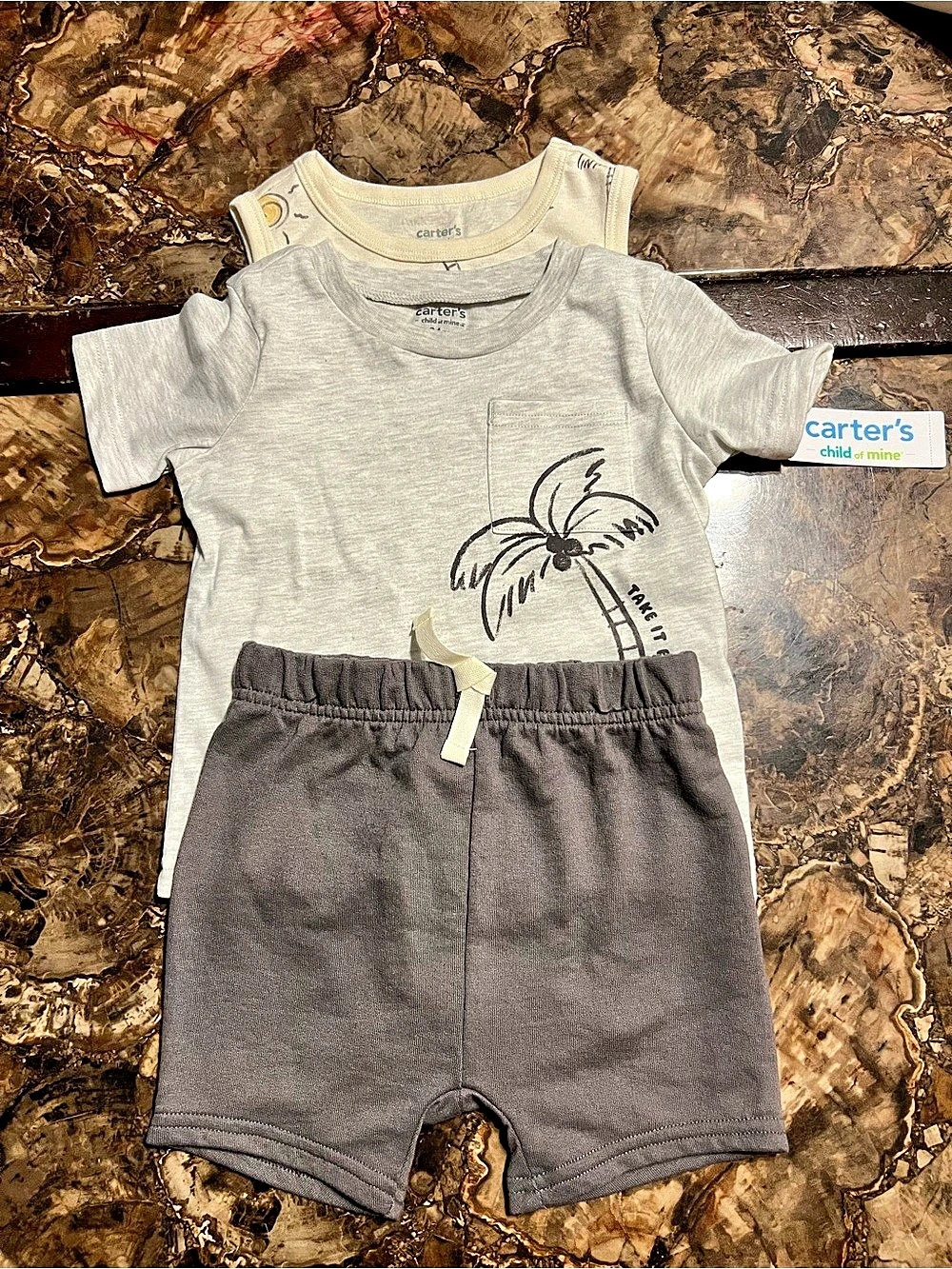 Carter's Baby Gray & Cream 24M Like New Set